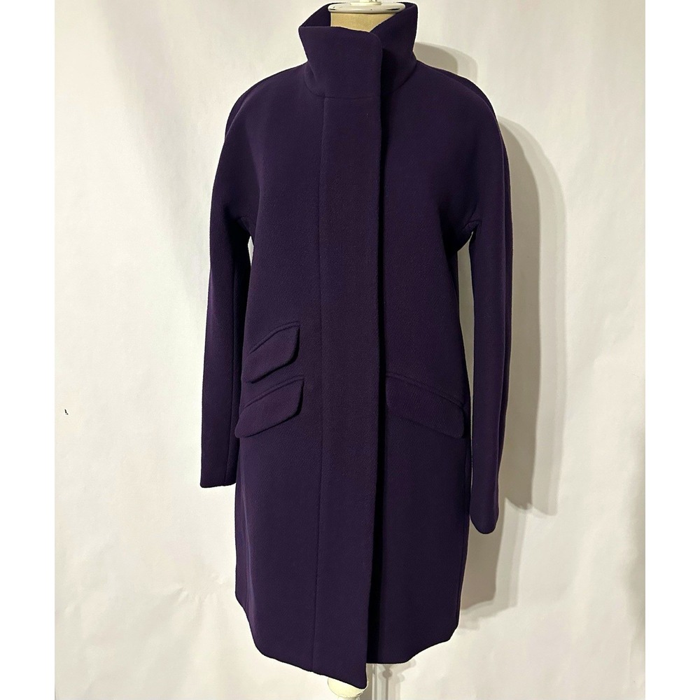 J.Crew Cocoon Coat In Italian Stadium Cloth Wool In Purple